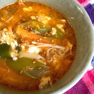 キムチと卵の中華スープ